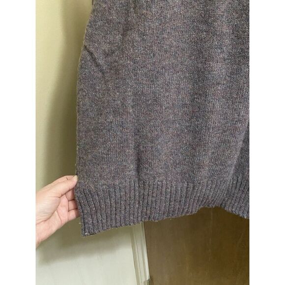 Vintage Cattivo Sweater Pullover 100% Pure Shetland Wool Argyle Patterns L Mauve - Picture 10 of 12